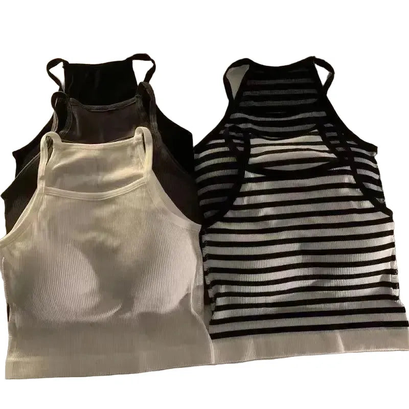 Korean Striped Tank Top for Women Summer — product view 1