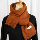 Women's Solid Color Wool Knitted Warm Thickened Scarf Gaiter