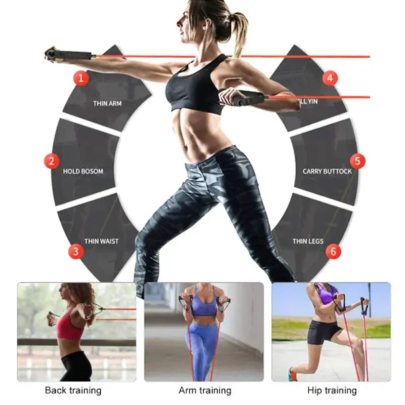 120CM Level 5 Tensile Yoga Chest Expansion Rubber Tube