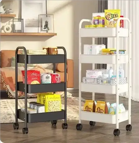 Multi Layer Small Cart Storage Rack With Wheels - OurLum.com