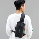 Anti Theft Chest Bag Stylish Waterproof Crossbody USB Port