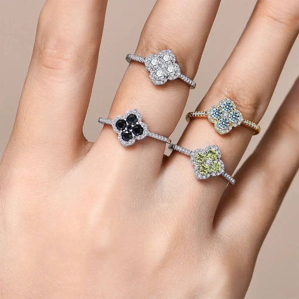 Moissanite Ring in Sterling Silver ATTAGEMS — product view 6