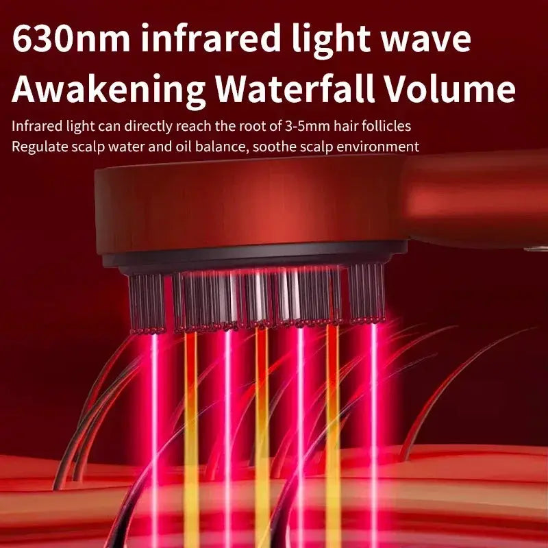 Red Light Vibration Head Massage Comb for Hair Growth