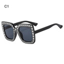 Trendy Rhinestone Kids Sunglasses with Colorful Lenses