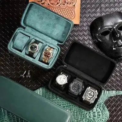 Leather Watch and Jewelry Storage Case Travel Companion