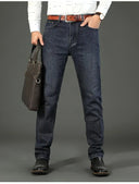 Wthinlee New Business Men's Jeans Casual Straight Stretch Denim