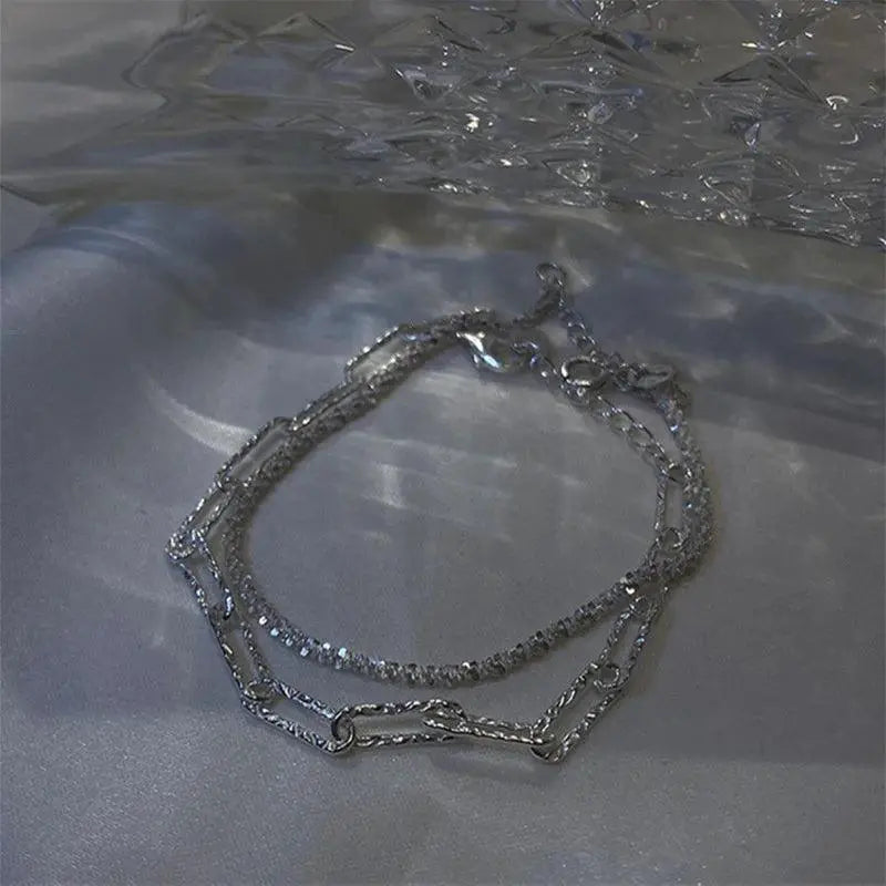 Elegant Silver Gypsophila Bracelet Sparkling Adjustable