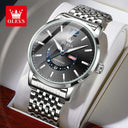 OLEVS Men's Crescent Quartz Watch Stylish Water Resistant Timepiece