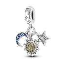 Silver Rainbow Flower Dragonfly Charm