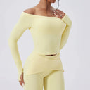 Breathable Slash Neck Yoga Shirt Women Quick Dry