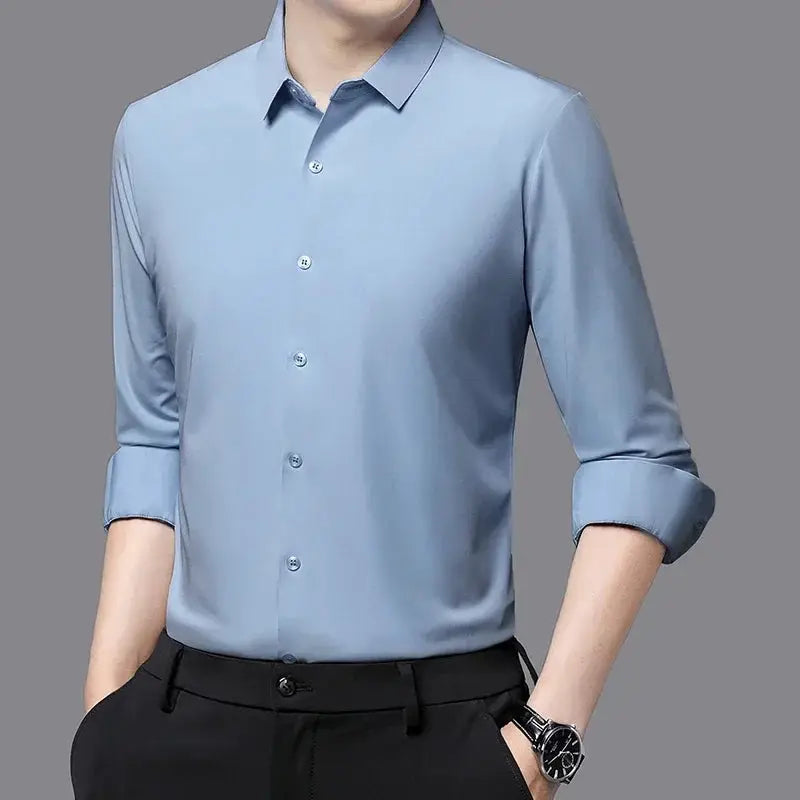 X Stretch Men Long Sleeve Shirt Formal Non Iron Business