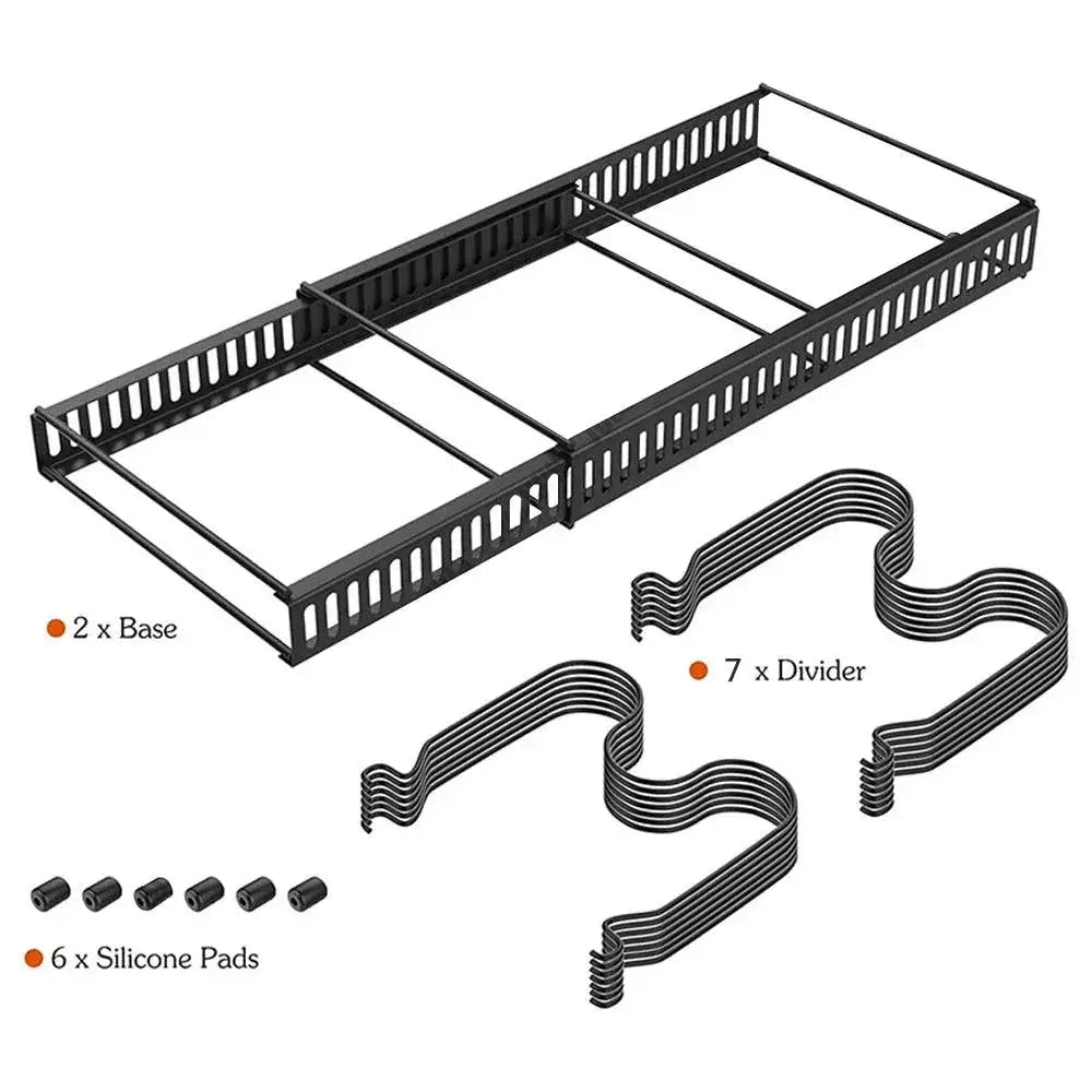 Layered Adjustable Cookware Organizer Rack for Pots and Pans