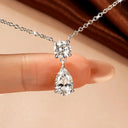 Pear Teardrop Moissanite Necklace Women
