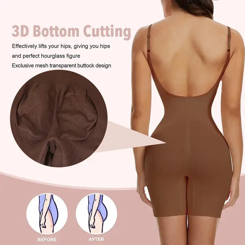 Seamless Backless Bodysuit Shapewear For Women Lift Smooth