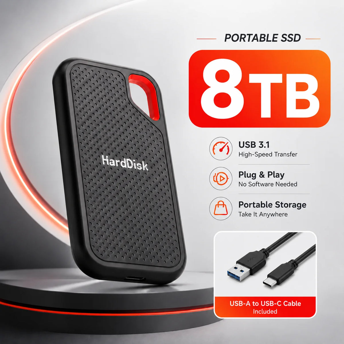 Compact 1TB External SSD Hard