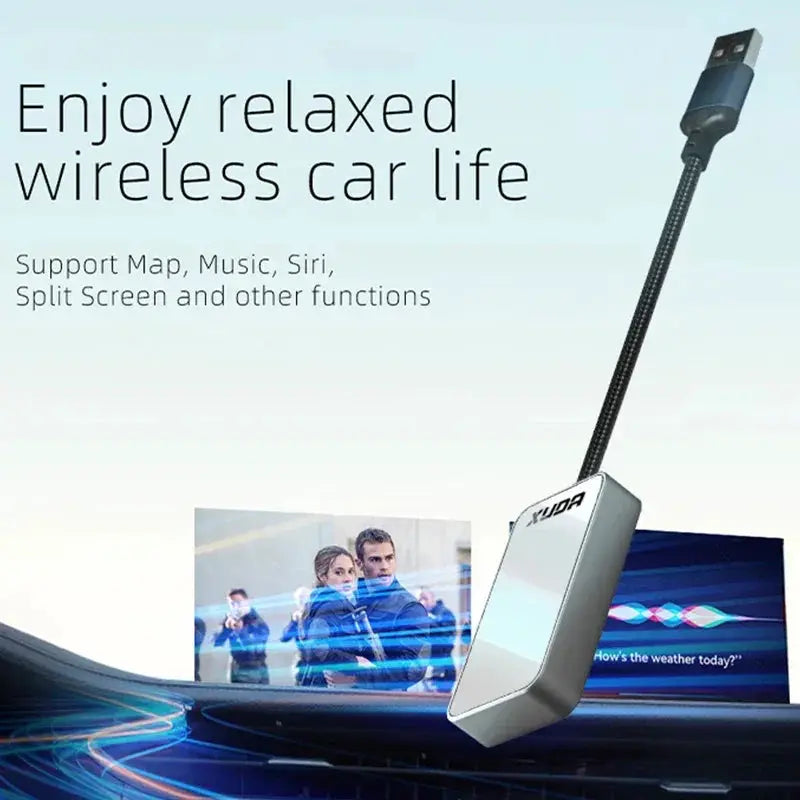 New 2 In 1 CarPlay Android Auto Glass Mirror Adapter