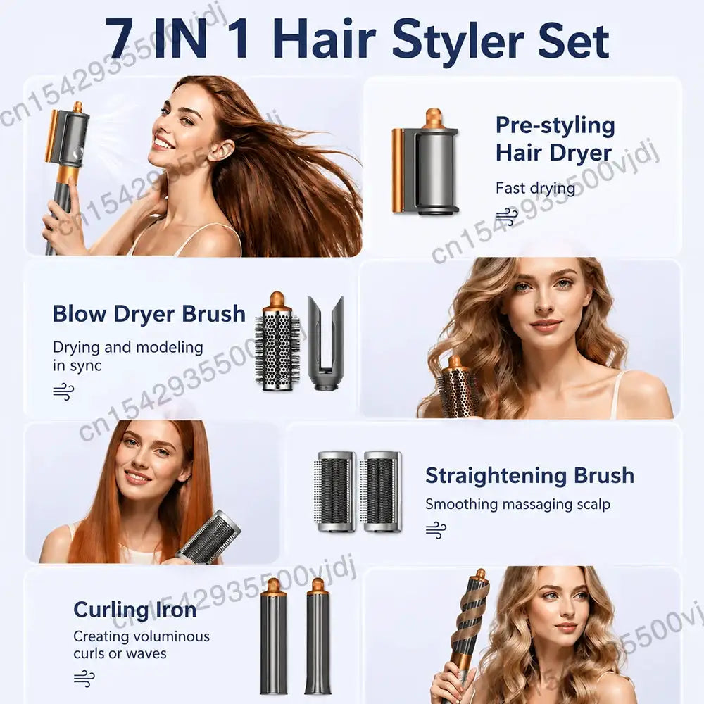 6-in-1 multifunctional hair styler, 110,000 RPM high-speed hair care, ionic hair dryer, quick drying, automatic curling set