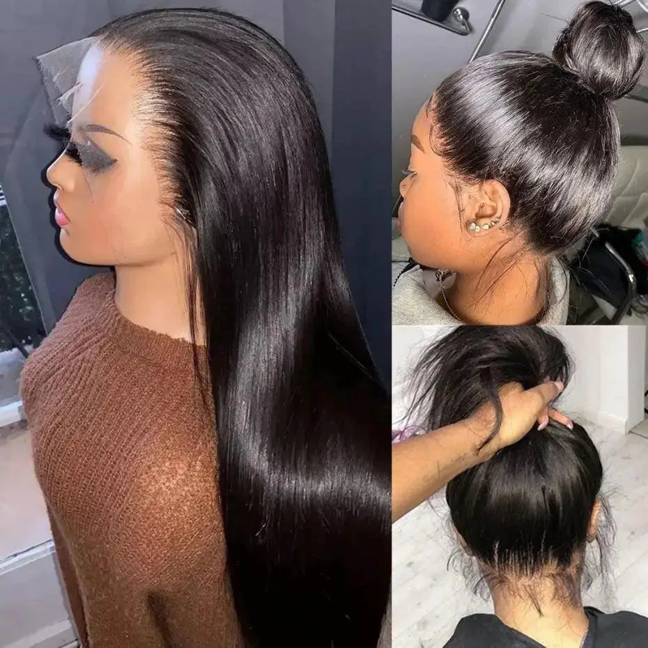 360 HD Lace Front Wig Brazilian Remy Bone Straight 13x4 13x6