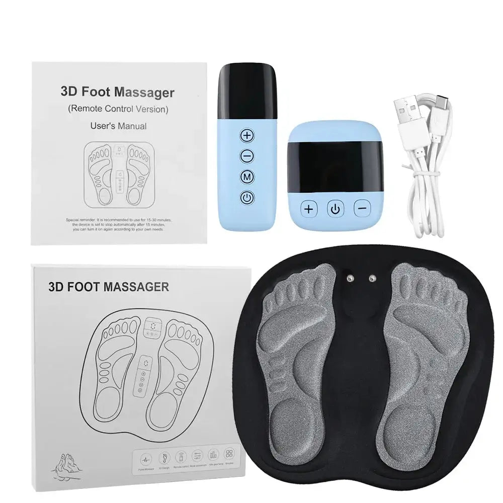 EMS Foot Massager LCD Display 8 Modes 19 Intensities Foot Massagers for Pain Relief Improve Circulation Relax Foot Feet Massager