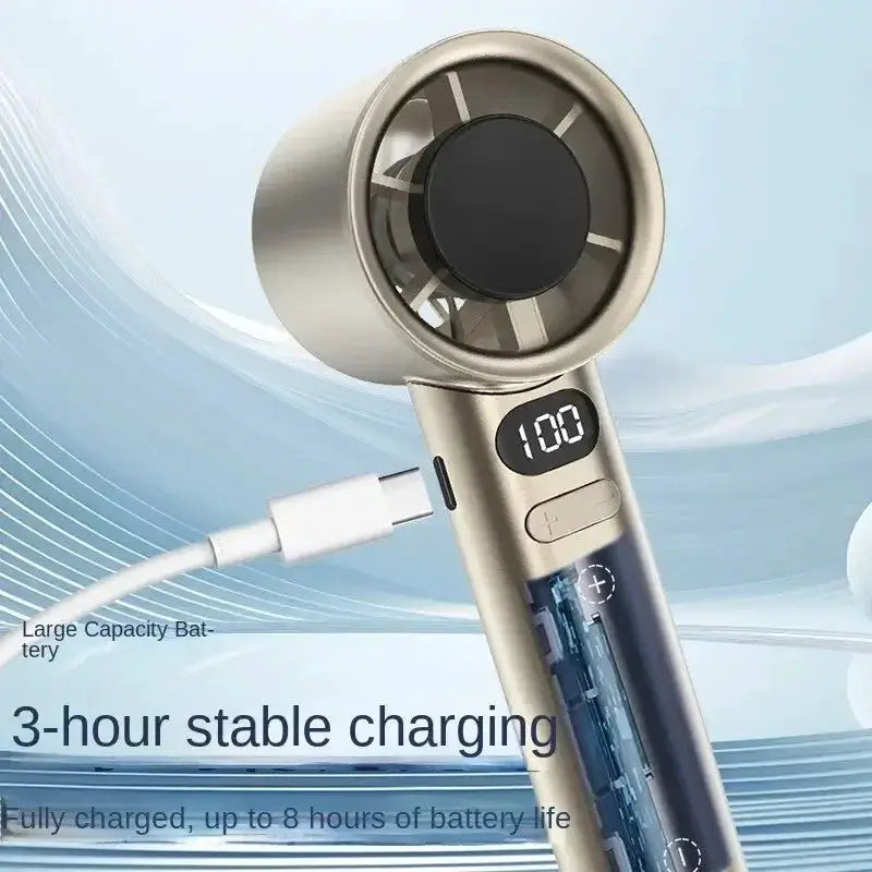 Bladeless USB Hand Fan 120 Speeds Portable Mini Cooler - OurLum.com