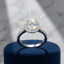 Round Gold Plated Moissanite Ring