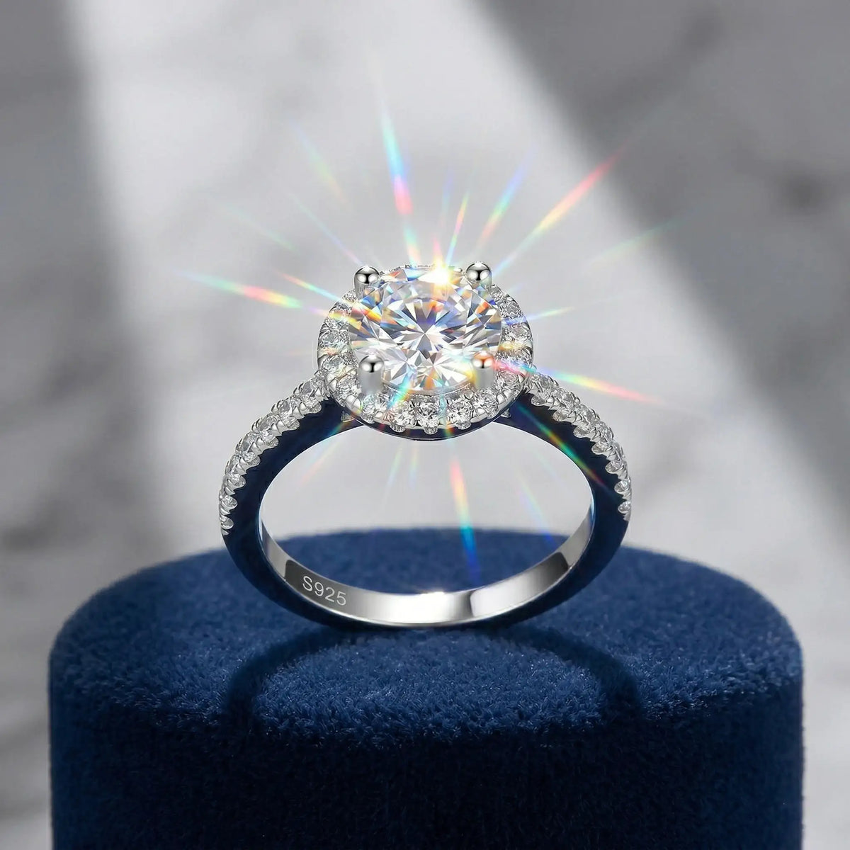 Round Gold Plated Moissanite Ring — product image 2