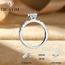 Moissanite Ring in Sterling Silver Suitable