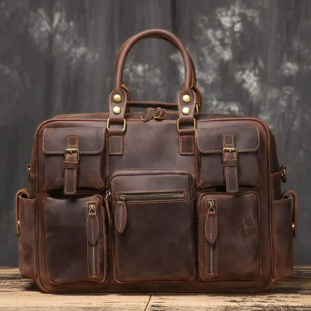 Stylish Vintage Large Capacity Leather Briefcase For Men - OurLum.com