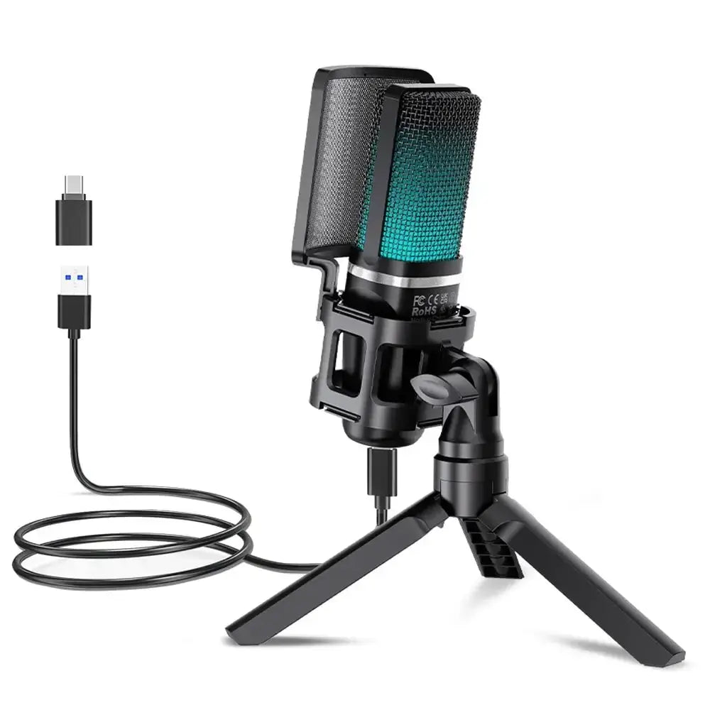 Zealsound RGB USB Condenser Gaming Microphone For PC PS4 PS5