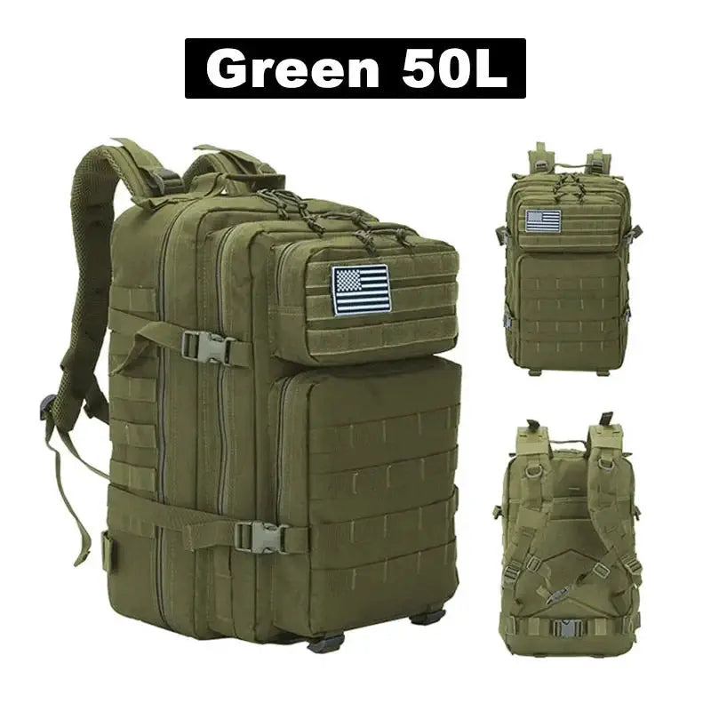 50L Tactical Backpack Mens Travel Large Capacity Rucksacks