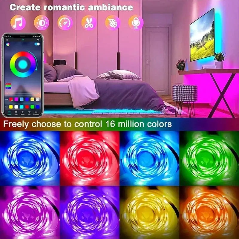 USB LED Strip Lights App Control Color Changing RGB 5050