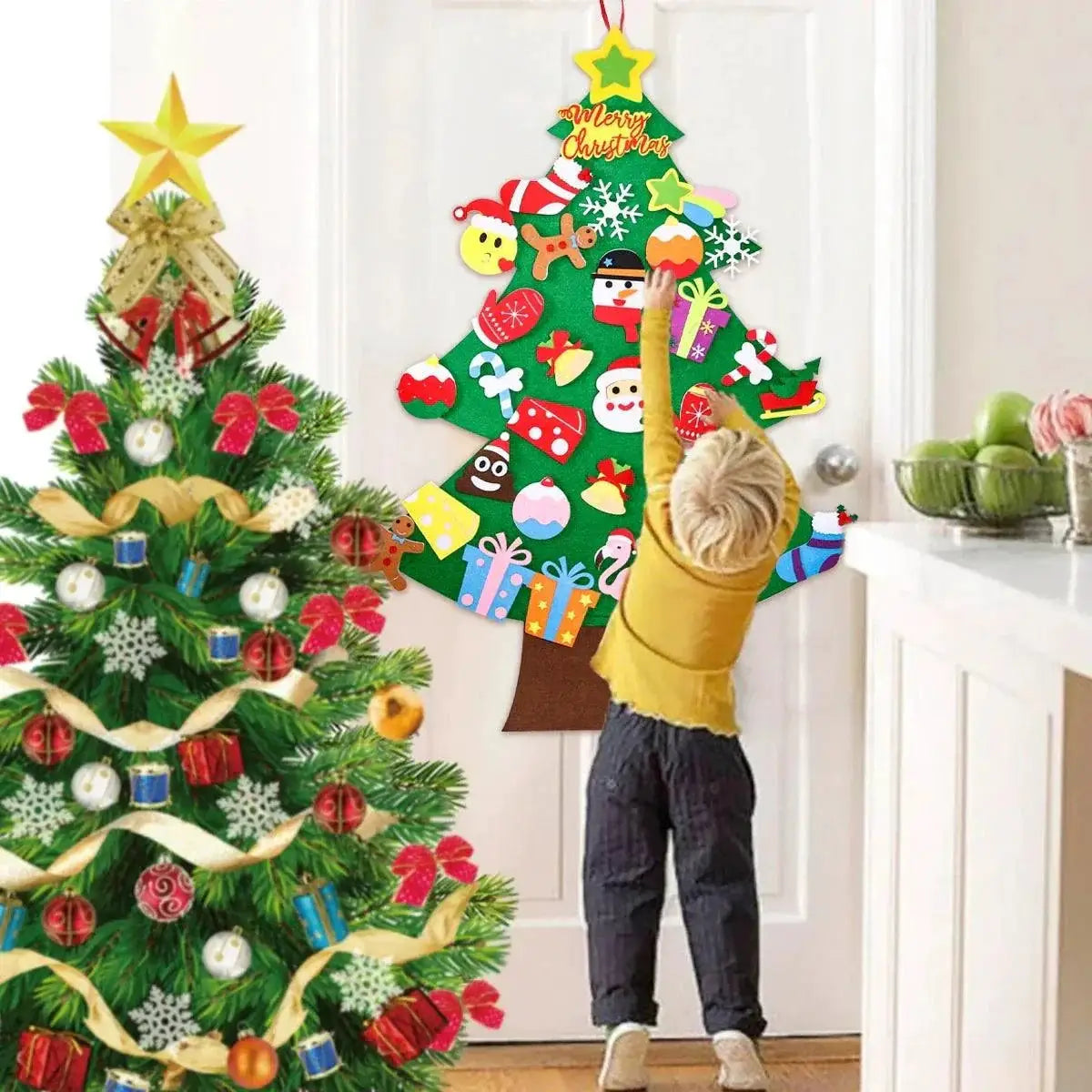 Personalized DIY Felt Christmas Tree Ornaments for Holidays