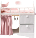Pink Wooden Baby Doll Crib with Storage and Bed