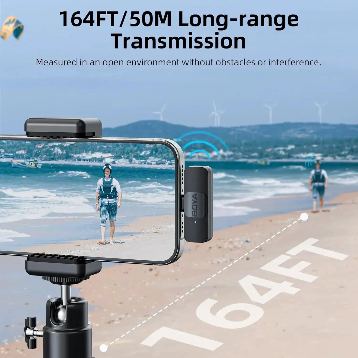 BOYA BY-V Wireless Lavalier Microphone for iPhone 15/16 Series Samsung TECNO REDMI Type-c Devices Video Recording Streaming Vlog