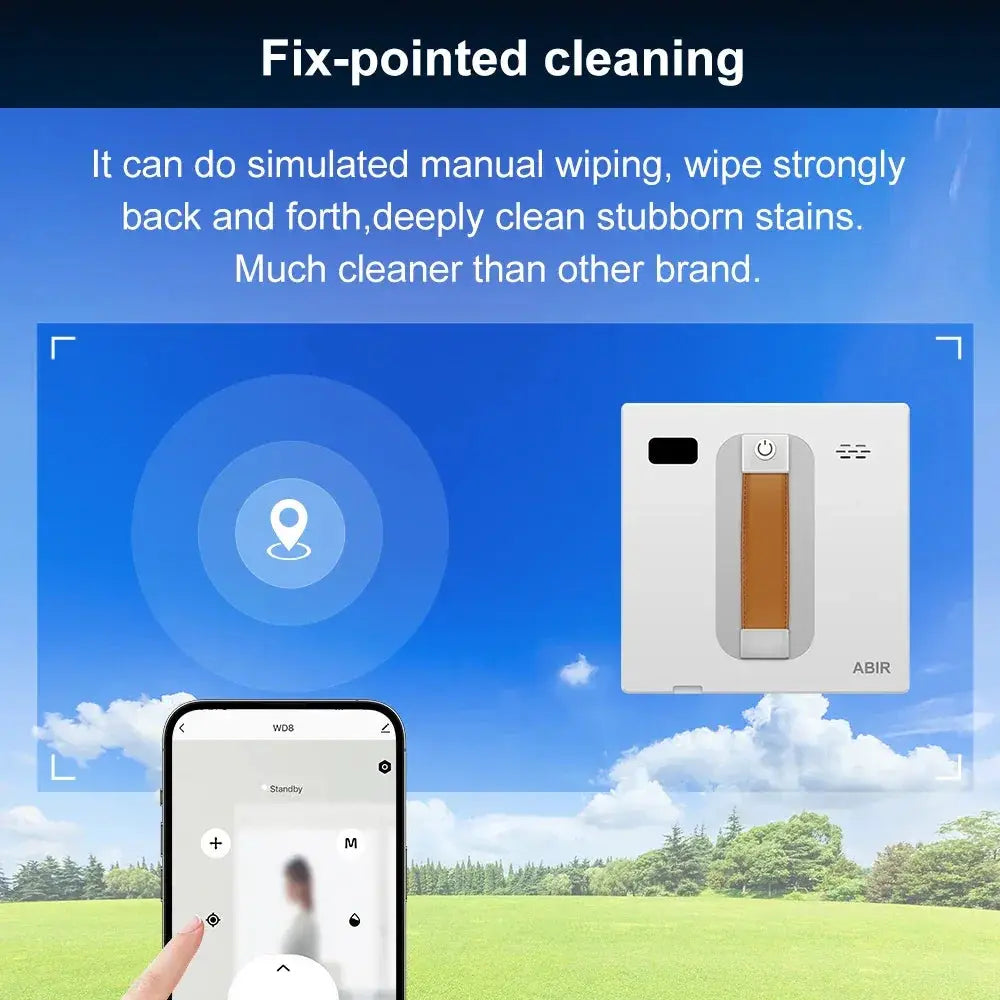ABIR WD8 Window Vacuum Robot Cleaner Dual Ultrasonic Spray - OurLum.com