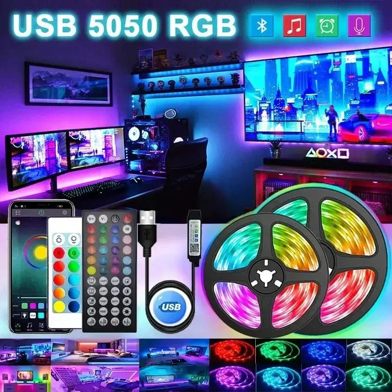 USB LED Strip Lights App Control Color Changing RGB 5050