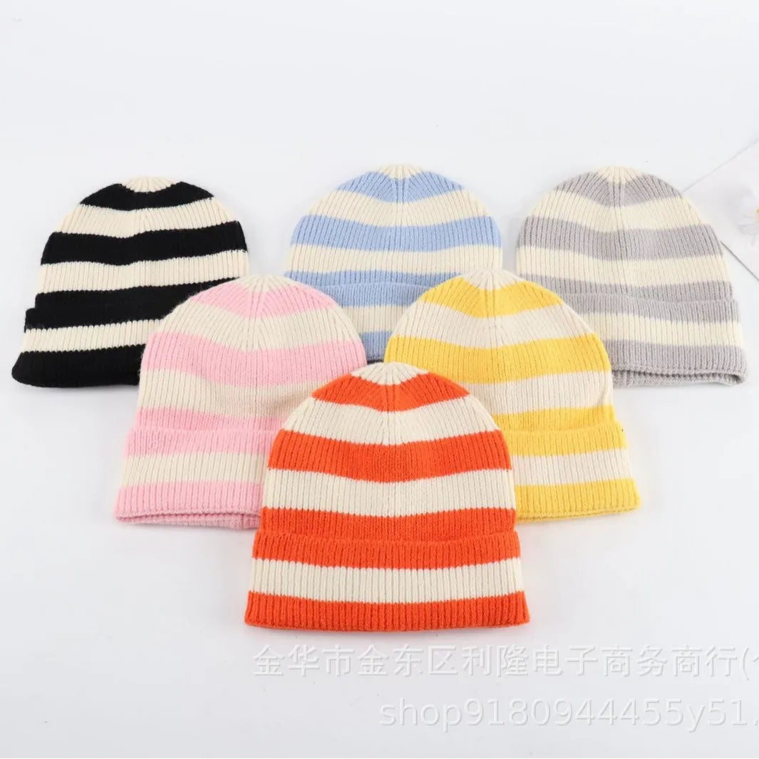 Striped Colorblock Knit Winter Hat