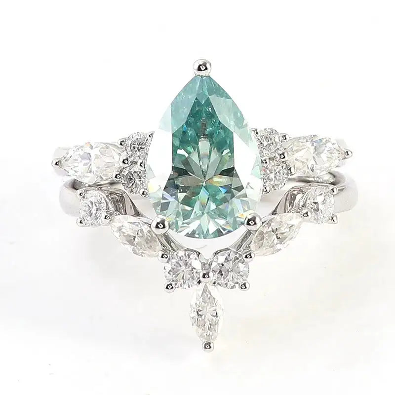 Sterling Silver Pear Diamond Ring — product image 5