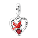 Sterling Silver Bright Red Charm
