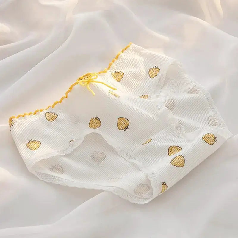 Floral Lace Cotton Panties Comfortable Mid Rise Underwear
