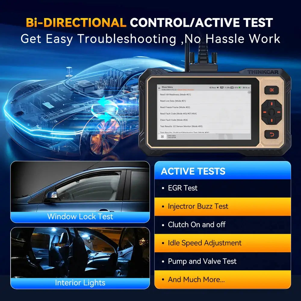 THINKCAR THINKSCAN 662 CAN FD OBD2 Diagnostic Tool ECM/Transmission/ABS/SRS Diagnosis Scanner 12 Reset Lifetime Free Update