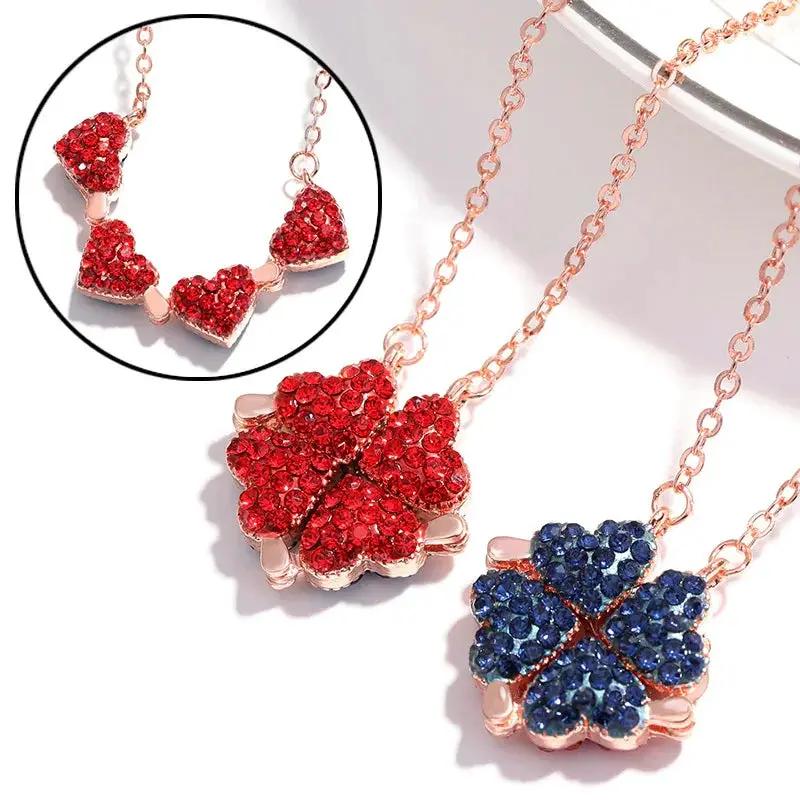 Stainless Steel Love Magnetic Clover Pendant Necklace Women - OurLum.com