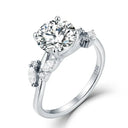 Round Moissanite Ring In Silver