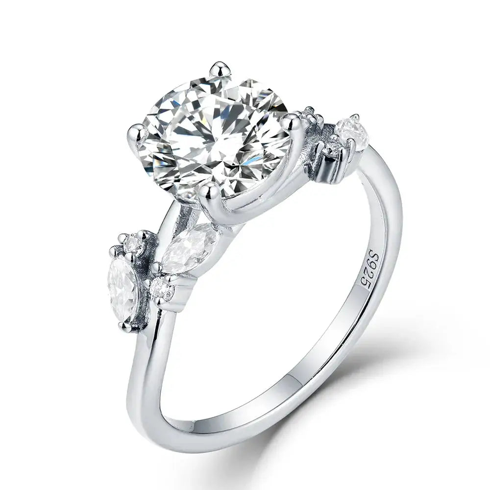 Round Moissanite Ring in Sterling Silver Kuololit — product view 5