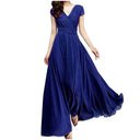 Ruffled Chiffon Formal Maxi Dress