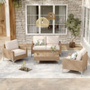 Glass Rattan Table