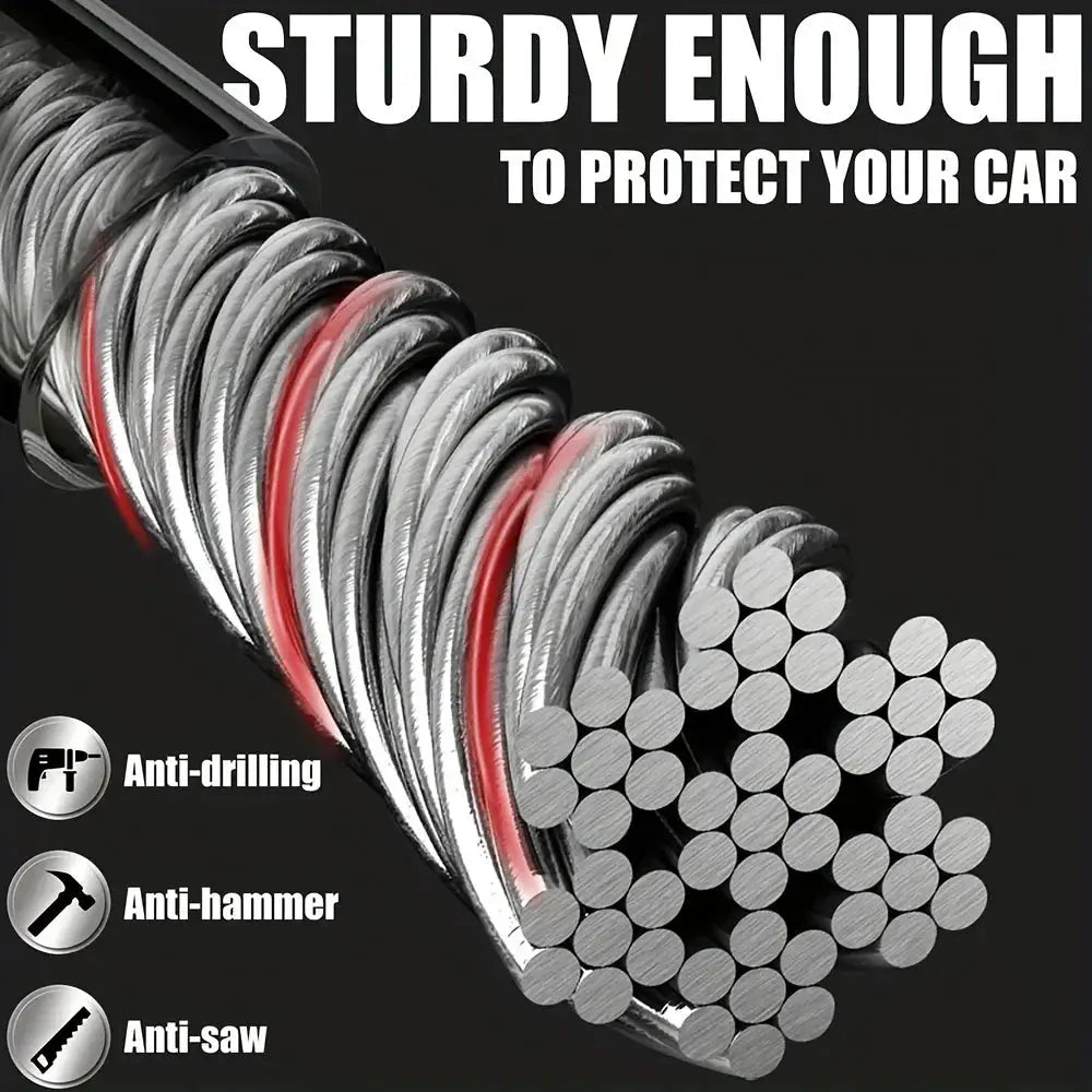 Car Steering Wheel Lock Reinforced Cable Lock Red Blue Black - OurLum.com
