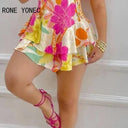 Floral Elegance Mini Dress Chic Off Shoulder Fashion Statement