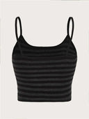 Striped Punk Cami Top Edgy Summer Style Button-Up Look