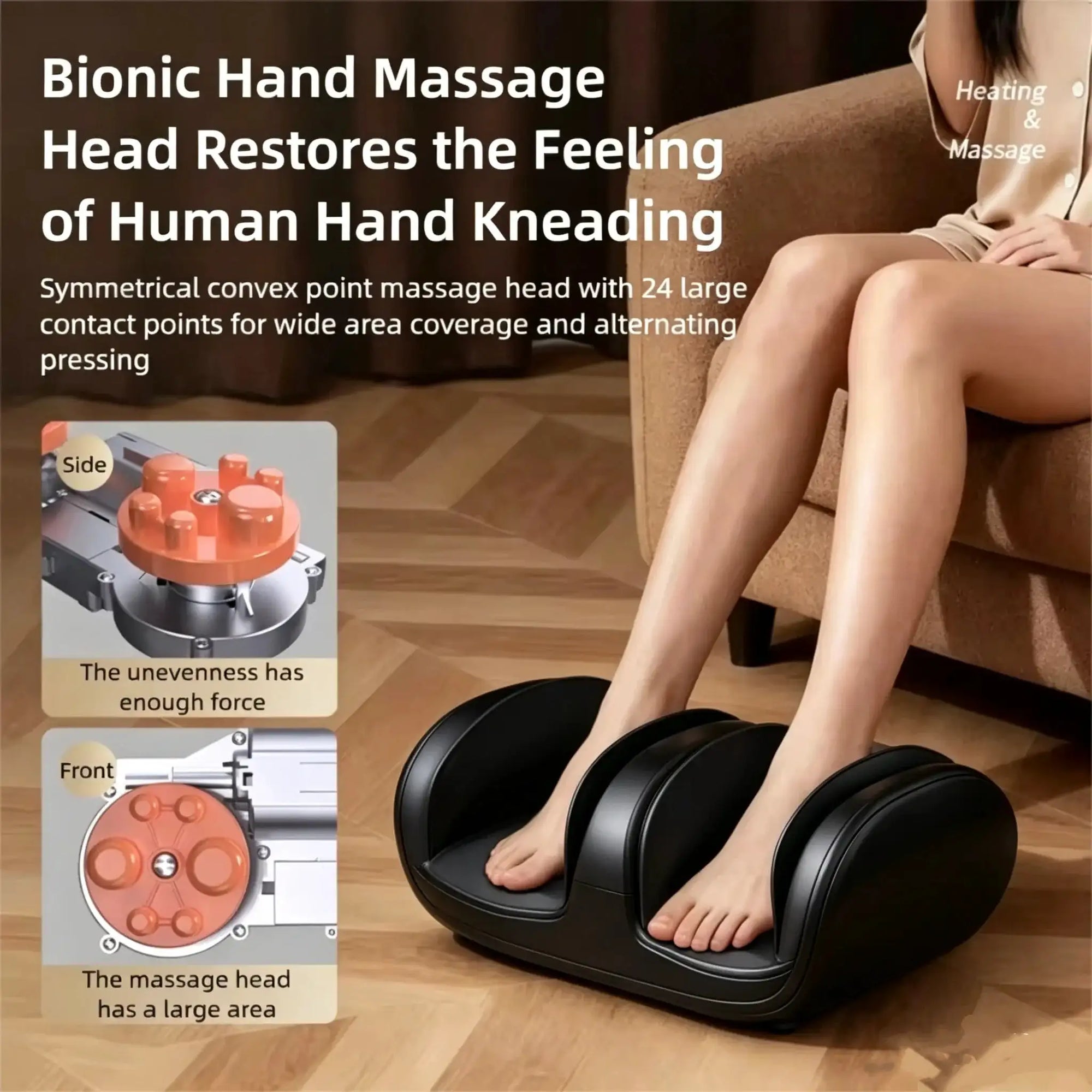 Foot Massage Machine with Heat Air Bag Shiatsu Feet Calf Massager with Massage Roller Auto-Off Timers Deep Kneading Relaxation